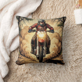 Cojín Decorativo Polvo y Determinación Motocross a Toda Velocidad
