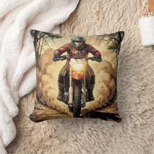 Cojín Decorativo Polvo y Determinación Motocross a Toda Velocidad