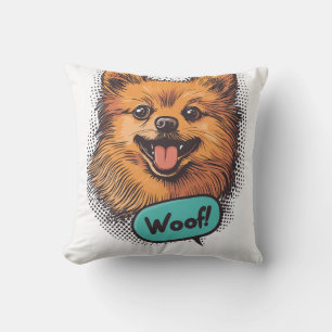 Cojín Decorativo Pomerania Pop Art � Perro Cómico Retro