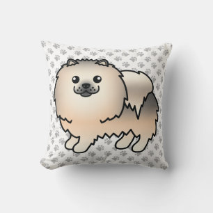 Cojín Decorativo Pomerania Sable Crema Perro De Dibujos Animados Li