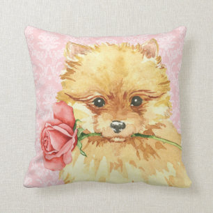 Cojín Decorativo Pomeranian subió tarjeta del día de San Valentí