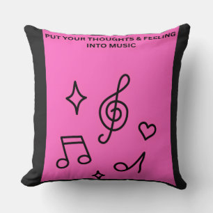 COJÍN DECORATIVO PON TU PENSAMIENTO Y SENTIMIENTOS EN MÚSICA