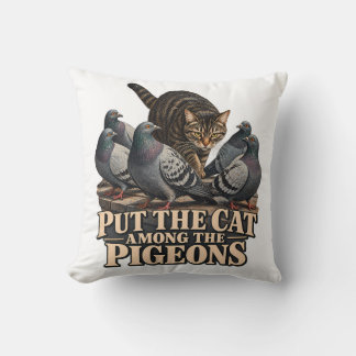 Cojín Decorativo Poner al Gato Entre las Palomas Gato Tabby Vintage