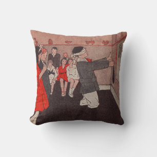 Cojín Decorativo Poner la cola al burro vintage niños