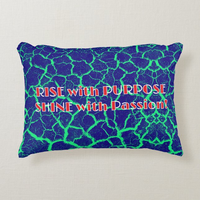 Cojín Decorativo ¡PONERSE EN RIESGO con PROPÓSITO, BRILLANTE CON PA (Anverso)