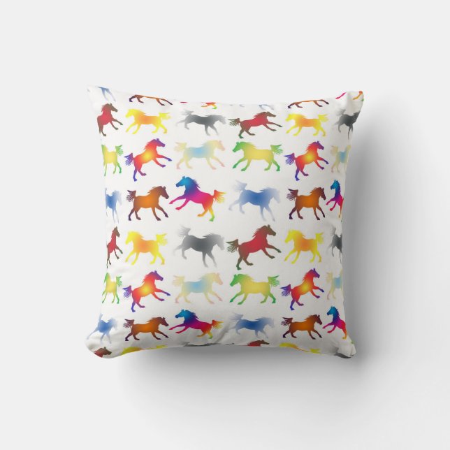 Cojín Decorativo Ponis del arcoiris (Anverso)