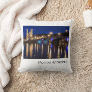 Cojín Decorativo Pont a Mousson Panorama con recuerdo de Moselle