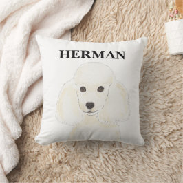 Cojín Decorativo Poodle blanco reversible personalizado
