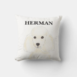 Cojín Decorativo Poodle blanco reversible personalizado