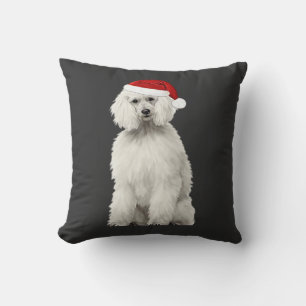 Cojín Decorativo Poodle de Navidad árbol de Navidad perro cachorro 
