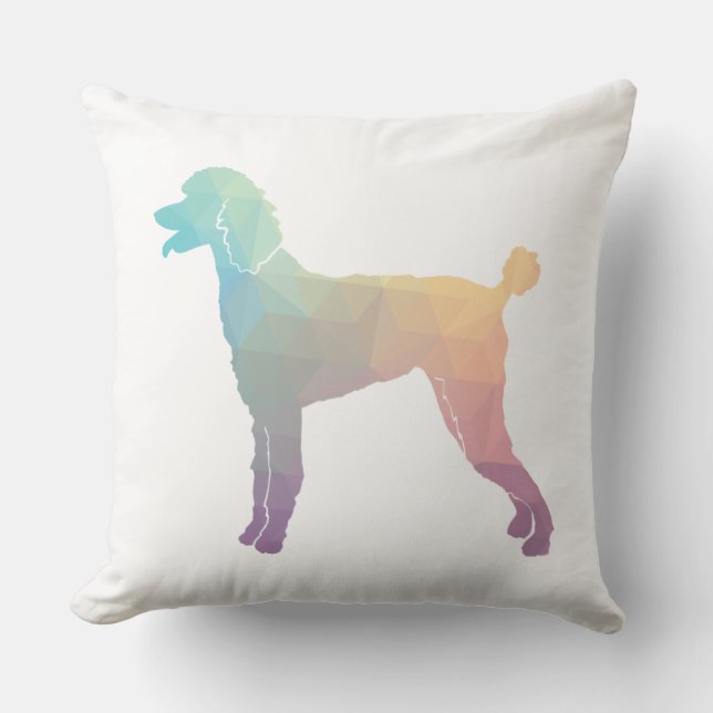 Cojín Decorativo Poodle Geo Silhouette Pastel (Anverso)