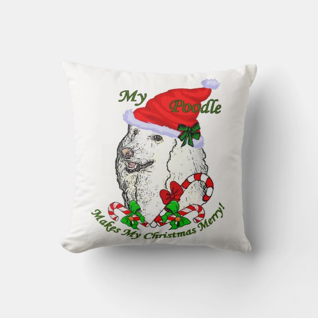Cojín Decorativo Poodle Navidades Merry (Anverso)
