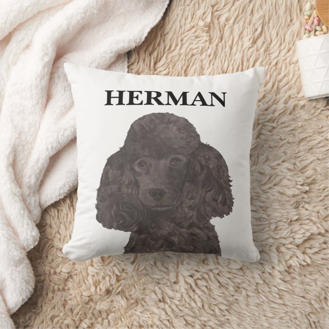 Cojín Decorativo Poodle negro personalizado (Manta)