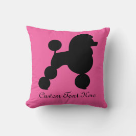 Cojín Decorativo Poodle negro personalizado en rosa