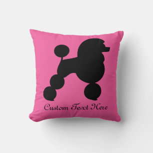 Cojín Decorativo Poodle negro personalizado en rosa