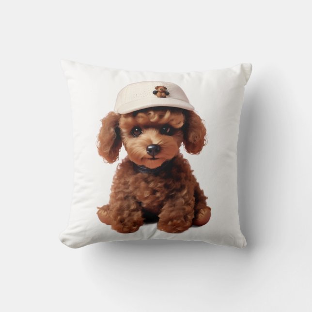 Cojín Decorativo Poodle Perfecto para Fiestas (Anverso)