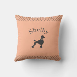 Cojín Decorativo Poodle personalizado a juego de color naranja past
