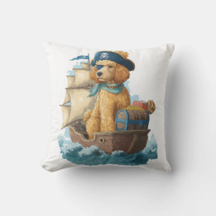 Cojín Decorativo Poodle Pirata � Perro Marino Divertido