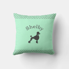 Cojín Decorativo Poodle Verde Menta Personalizado a Juego