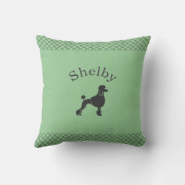 Cojín Decorativo Poodle Verde Pastel Personalizado a Juego