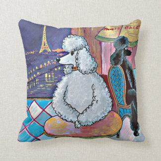 Cojín Decorativo Poodles en París Pintura impresionista