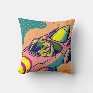 Cojín Decorativo Pop Art Astronaut Driving Rocket Car