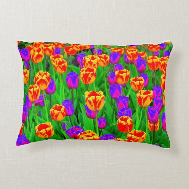 Cojín Decorativo Pop Art Neon Tulips (Reverso)