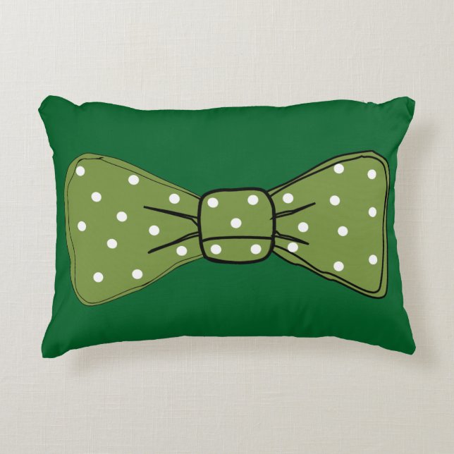Cojín Decorativo Pop Art Spotty Green Bow Tie (Anverso)