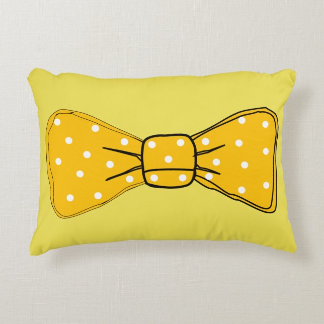 Cojín Decorativo Pop Art Spotty Yellow Bow Tie (Anverso)