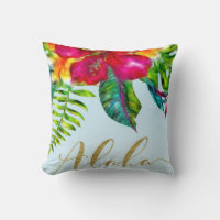 Pop Eléctrico Brillante Tropical Floral Aloha