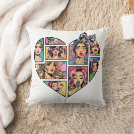 Cojín Decorativo Pop Heart Collage of Iconic Women