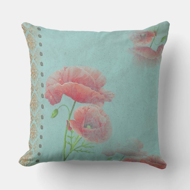 Cojín Decorativo Popas barrocas turquesa - Pillow (Anverso)