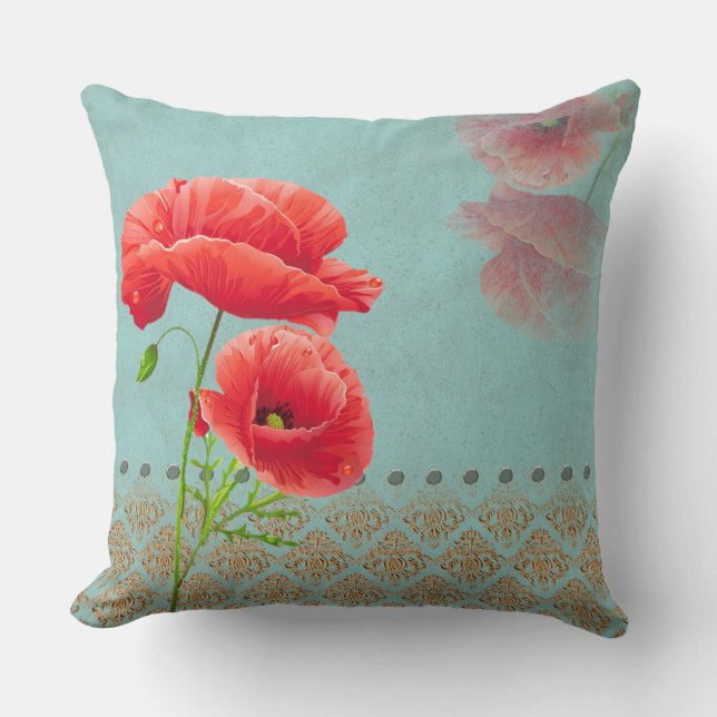 Cojín Decorativo Popas barrocas turquesa - Pillow (Anverso)