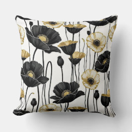 Cojín Decorativo Popas negras, blancas y doradas