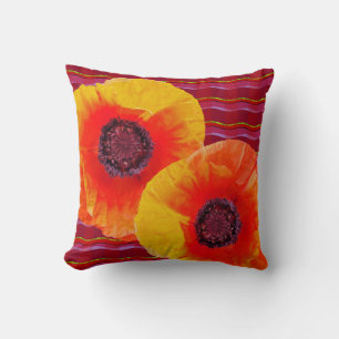 Cojín Decorativo Poppies Naranjas brillantes