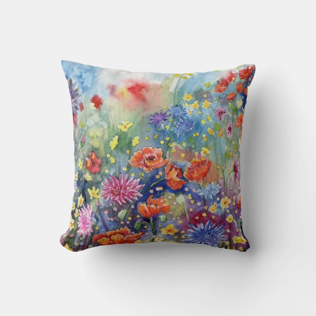 Cojín decorativo "Poppy Meadow" (Anverso)