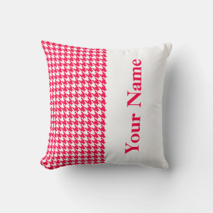 Cojín Decorativo Poppy Modern Houndstooth con Nombre
