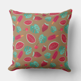 Cojín Decorativo Popsicle, cerezo, fresa y sandía