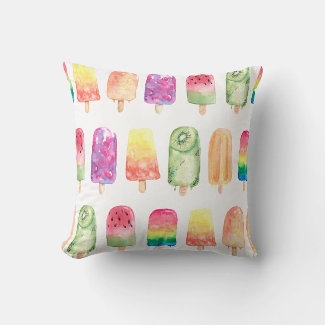Cojín Decorativo Popsiculos de acuarela (Anverso)