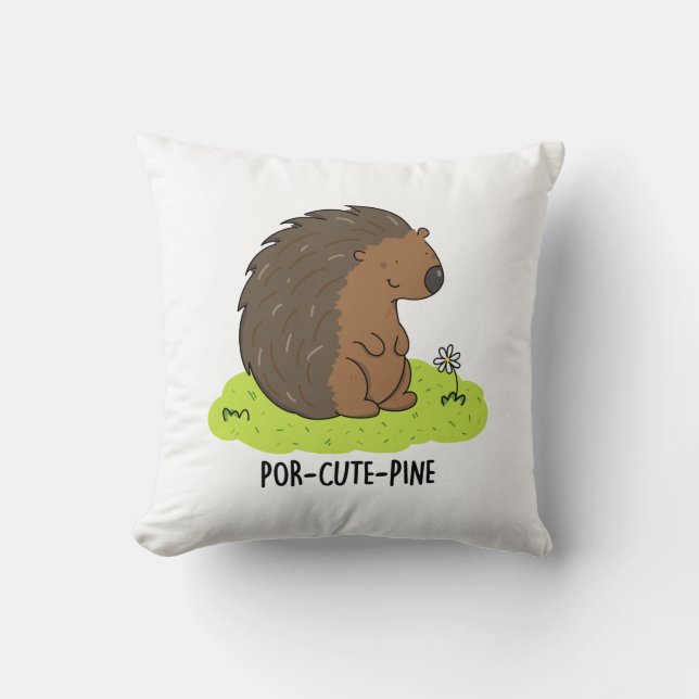 Cojín Decorativo Por-Cute-Pine Funny Porcupine Pun