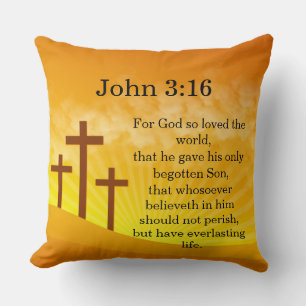 Cojín Decorativo Por Dios tan amado el mundo Juan 3:16Cojín decorat