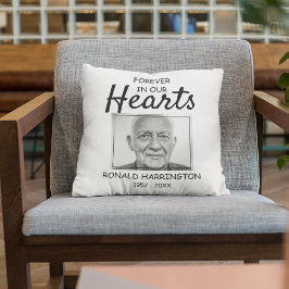 Cojín Decorativo Por Siempre en Nuestros Corazones | Memorial de Fo