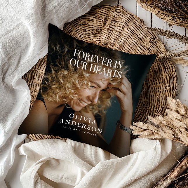 Cojín Decorativo Por Siempre en Nuestros Corazones Tributo Fúnebre  (Subido por el creador)