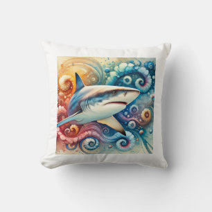 Cojín Decorativo Porbeagle Shark 230824AREF135 - Watercolor