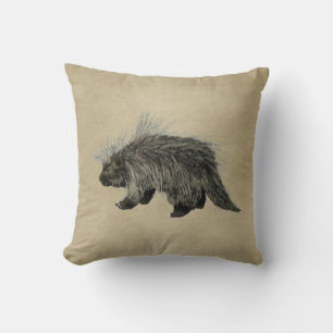 Cojín Decorativo Porcupine En Papel Antiguo