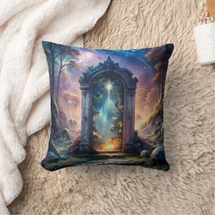Cojín Decorativo Portal de la Galaxia de Fantasía - Puerta mística