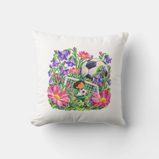 Cojín Decorativo Portero de fútbol floral púrpura rosa regalo depor