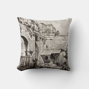 Cojín Decorativo Pórtico de Octavia Roma Arte en Blanco y Negro