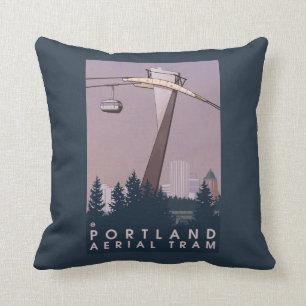 Cojín Decorativo Portland, escena de la tranvía de OregonAerial