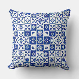 Cojín Decorativo Portuguese Blue Azulejo Tile Pattern Decorative Th